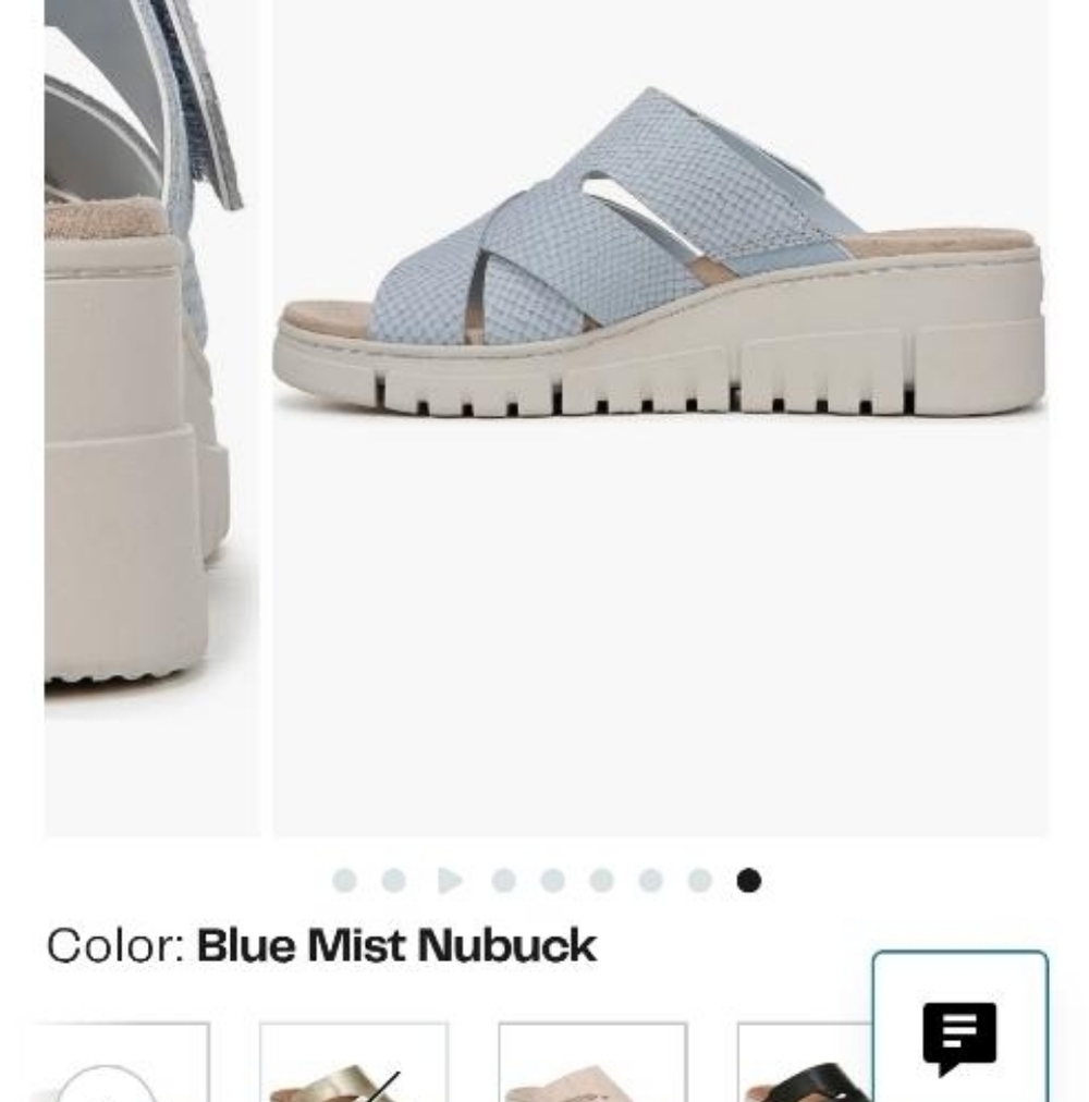 Wide Vionic Uptown Wedge Sandal Slide Heel Casual Shoe Blue Ivory White Women 10 - Picture 15 of 15